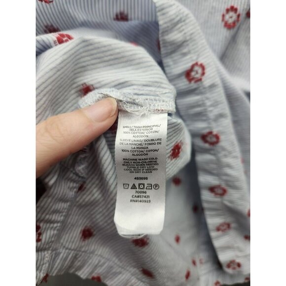 Loft XS Floral Puff Sleeve Cotton Top - Picture 4 of 5